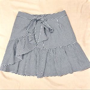 1901 Black and White Gingham Midi Skirt
